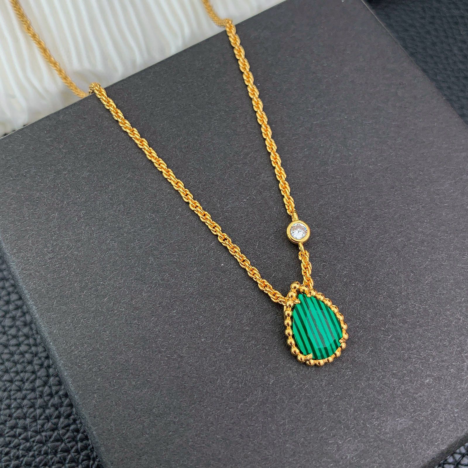 Gold Enamel Pendant Necklace – Colorful Stainless Steel Choker